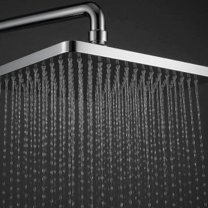 1 High Pressure Rainfall Shower Head With Silicone Nozzles For Luxury Spa Experience And Water Saving