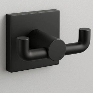 18 Modern Matte Black Dual Robe Hook For Master Suite Organization And Contemporary Bathroom Decor
