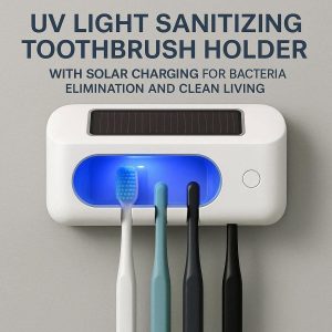 28 UV Light Sanitizing Toothbrush Holder With Solar Charging For Bacteria Elimination And Clean Living